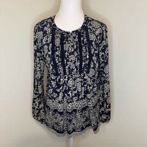 Lucky Brand Floral Print Long Sleeve Top - Size M